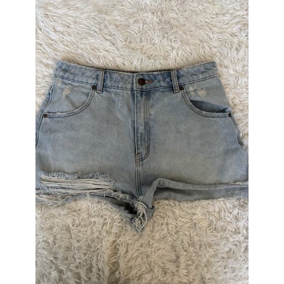 Rolla's sz. 28 "High Rise Slim" Dusters jean shorts. Great pair, comf - Picture 1 of 9
